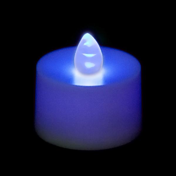 Blue LED Tea Light, Available in Flicker/ Non-Flicker - Pack of 12 - IntelliWick