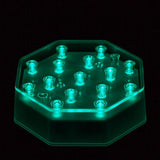 Teal LED Octagon Light Base - IntelliWick
