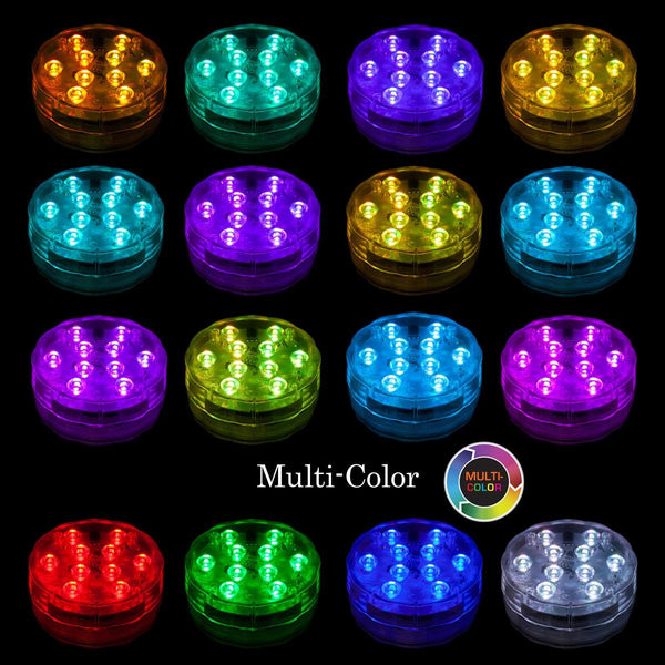 Multicolor Remote Multi-Color Remote Controlled Ten LED Submersible - Pack of 2 + Remote ...