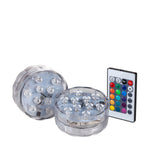 Multi-Color Remote Controlled Ten LED Submersible - Pack of 2 + Remote