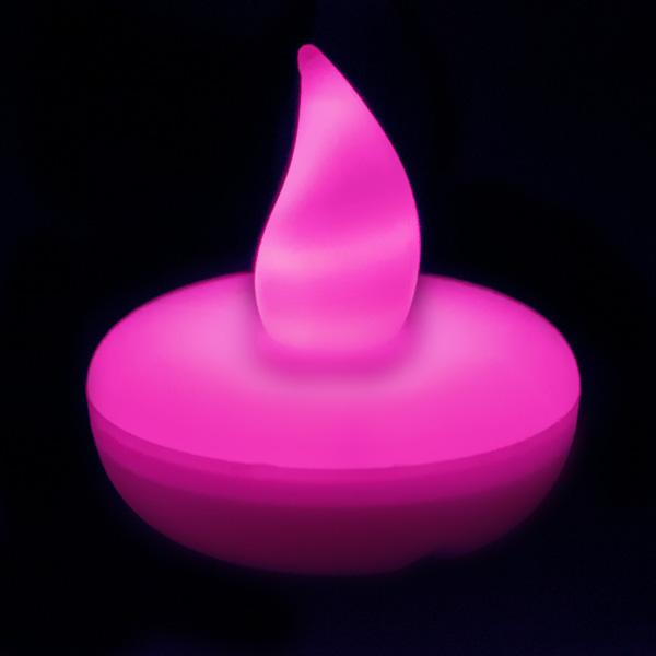 Pink LED Floater, Available In Flicker/ Non-Flicker - Pack of 12 - IntelliWick
