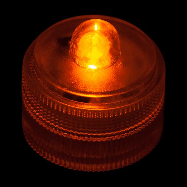 Orange Remote Controlled One LED Submersible - Pack of 10 - IntelliWick