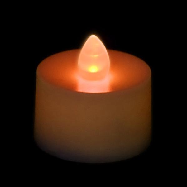 Orange LED Tea Light, Available in Flicker/ Non-Flicker - Pack of 12 - IntelliWick