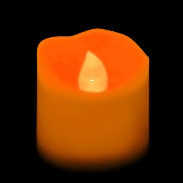 Orange LED Votive, Available in Flicker/ Non-Flicker - Pack of 12 - IntelliWick
