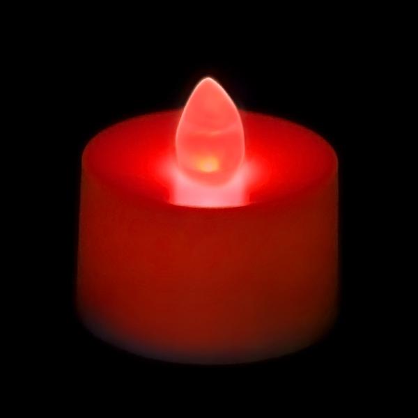 Red LED Tea Light, Available in Flicker/ Non-Flicker - Pack of 12 - IntelliWick
