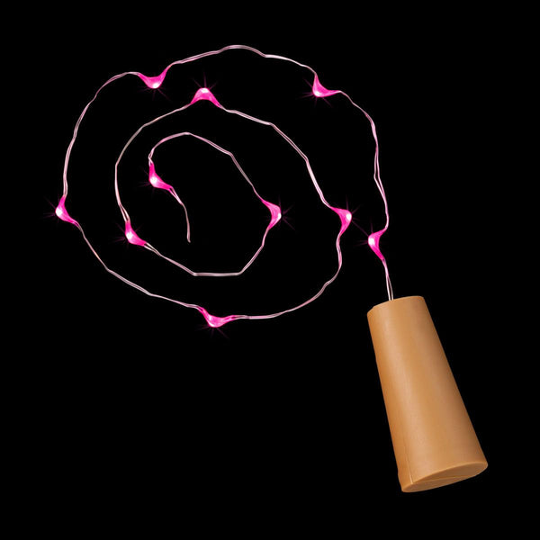 Pink Ten LED Cork Light - Pack of 6 - IntelliWick